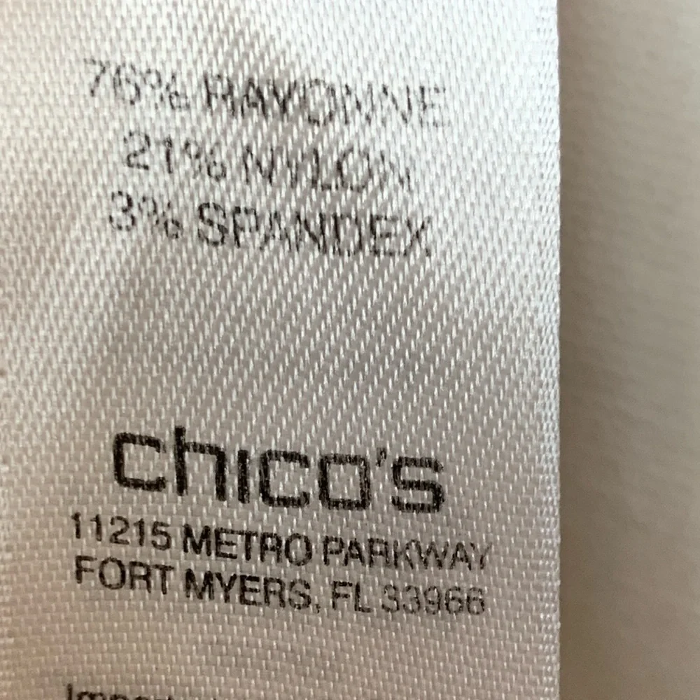 CHICO’S Women’s Off White Heavy Weight Pull On Rayon Nylon Spandex Pants